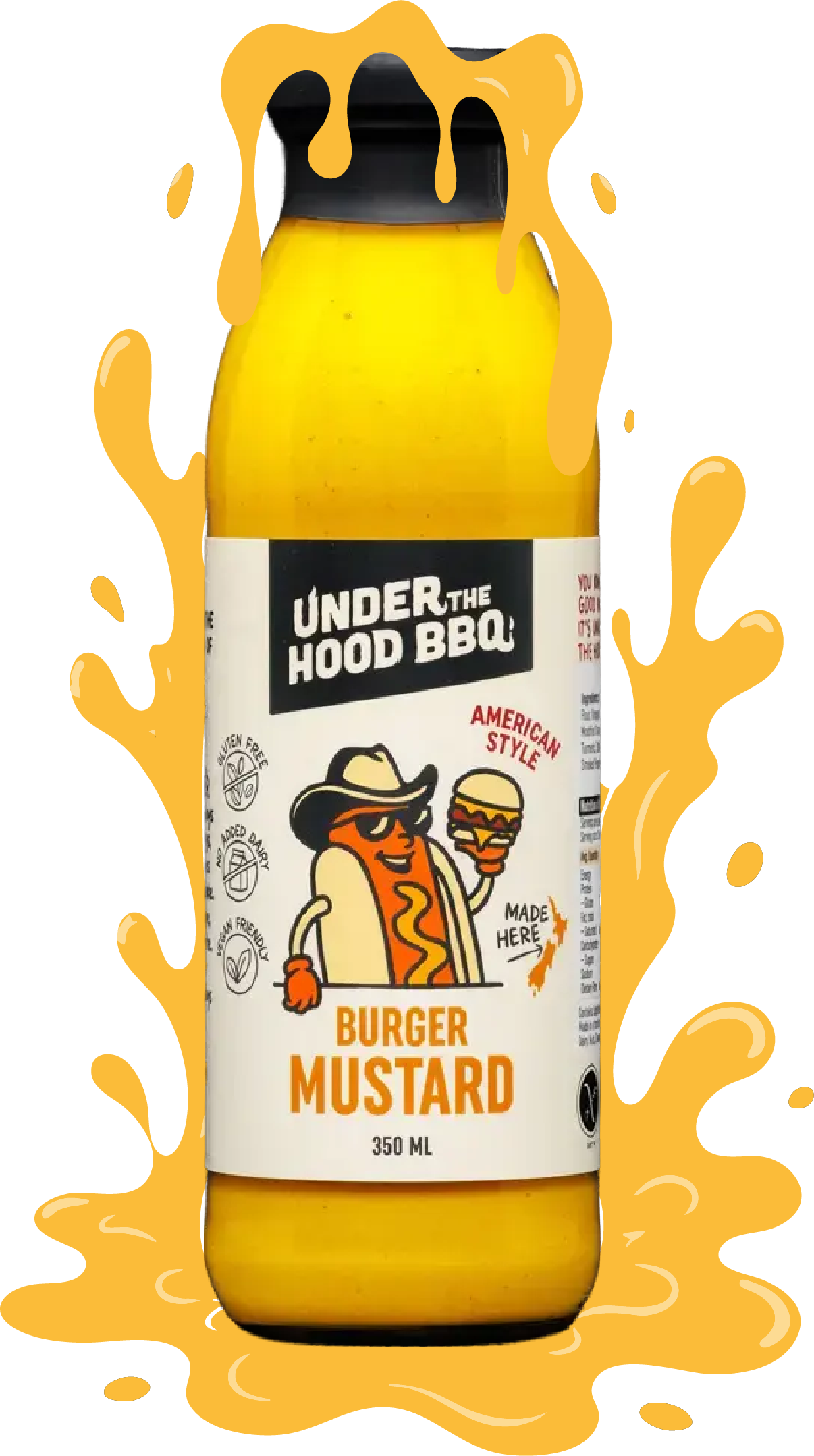 Under the Hood BBQ Burger Mustard sauce bottle