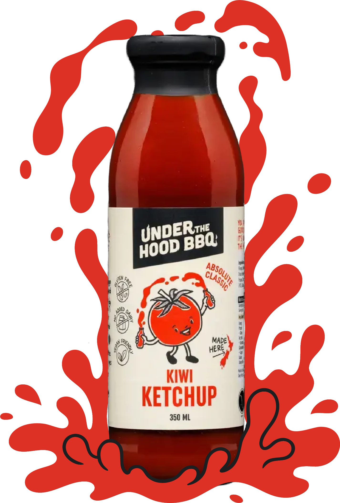 Under the Hood BBQ Kiwi Ketchup sauce bottle